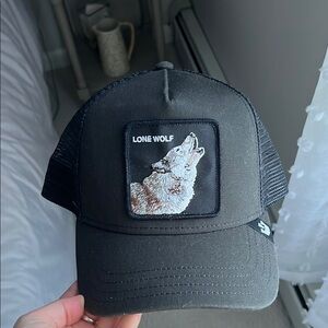 Goorin Bros Lone Wolf Black Trucker Hat